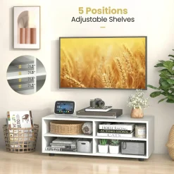 Tangkula White TV Stand for TV up to 40 Inch