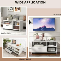 Tangkula White TV Stand for TVs up to 50”