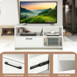 Tangkula White TV Stand for TVs up to 50”