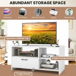 Tangkula White TV Stand for TVs up to 50”