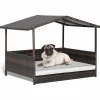 Tangkula Wicker Dog House, Indoor Outdoor Raised Rattan Dog Bed