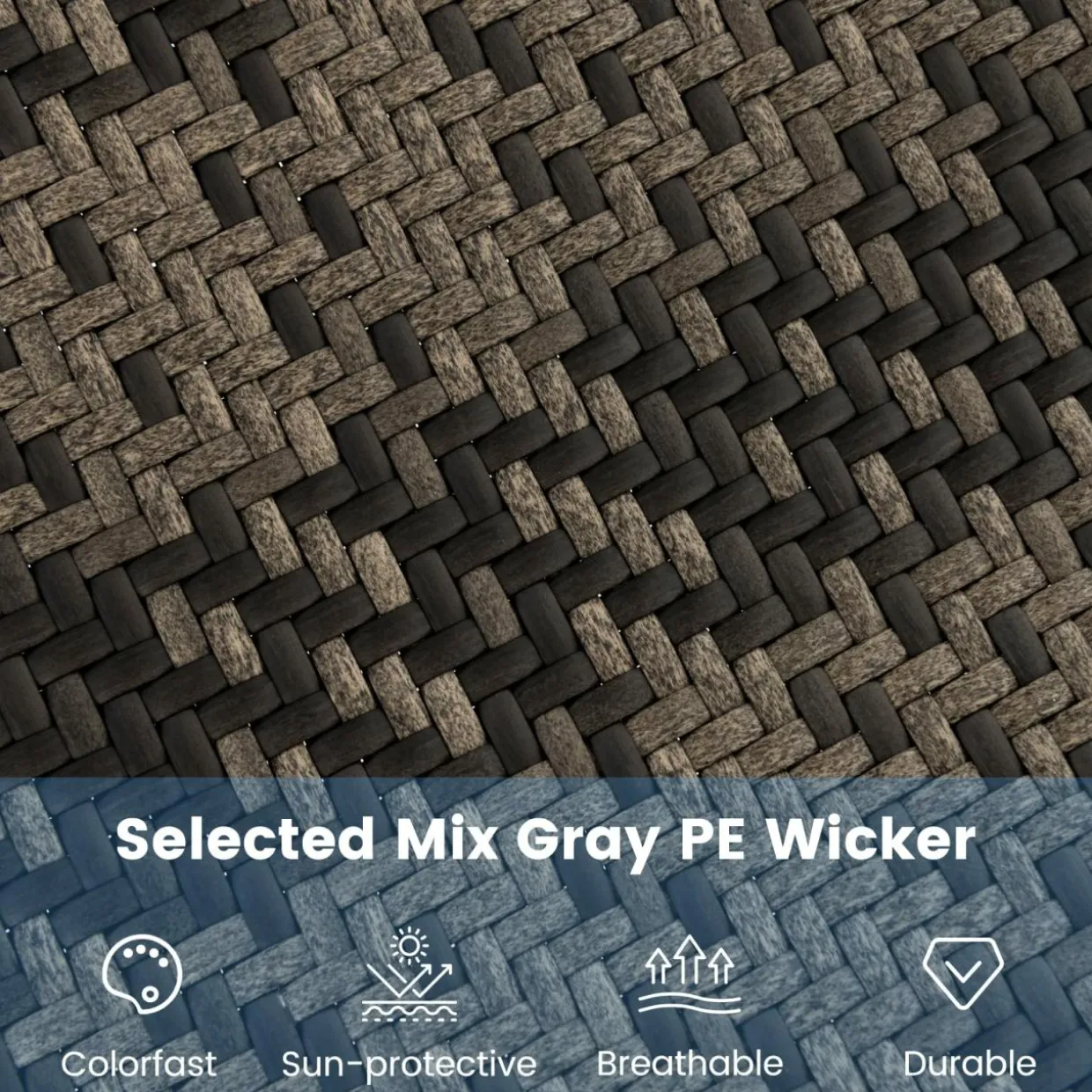 Tangkula Wicker Sling Chair Outdoor, Patio Deck Chair with Rattan Seat
