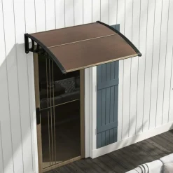 Tangkula Window Awning, Modern Polycarbonate Overhead Door Awning for Rain Snow Sunlight Protection