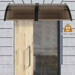 Tangkula Window Awning, Modern Polycarbonate Overhead Door Awning for Rain Snow Sunlight Protection