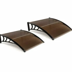 Tangkula Window Awning, Modern Polycarbonate Overhead Door Awning for Rain Snow Sunlight Protection