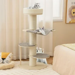 Tangkula Wood Cat Tree, 47 Inch Multi-Layer Cat Tower with 5.7& Carpet