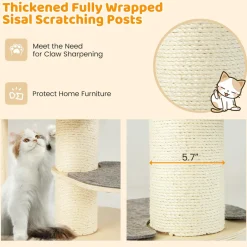 Tangkula Wood Cat Tree, 47 Inch Multi-Layer Cat Tower with 5.7& Carpet
