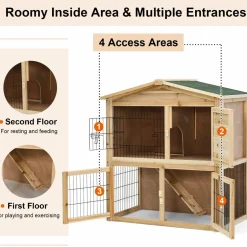 Tangkula Wood Chicken Coop and Rabbit Hutch