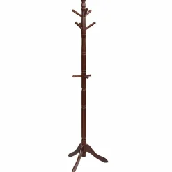 Tangkula Wood Coat Rack, Entryway Height Adjustable Coat Satnd with 9 Hooks & Stable Tri-Legged Base