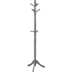 Tangkula Wood Coat Rack, Entryway Height Adjustable Coat Satnd with 9 Hooks & Stable Tri-Legged Base