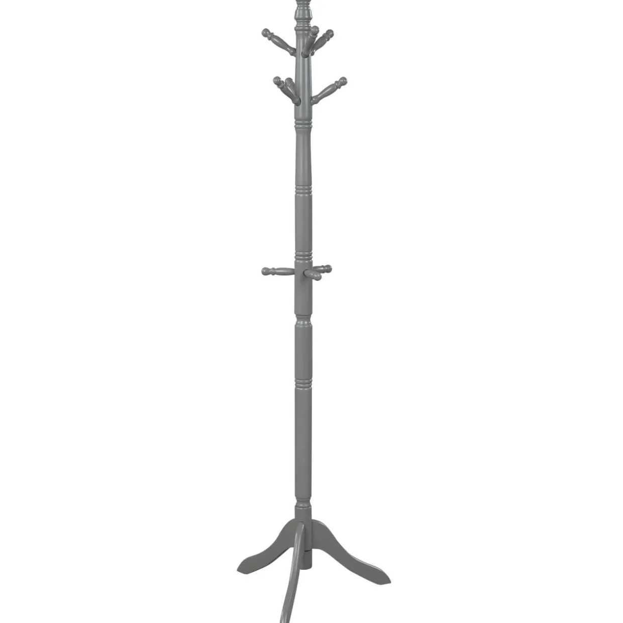 Tangkula Wood Coat Rack, Entryway Height Adjustable Coat Satnd with 9 Hooks & Stable Tri-Legged Base