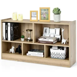 Tangkula Wood Storage Cube Bookcase, Multipurpose Display Storage Cabinet