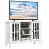 Tangkula Wood TV Stand, Classic Design Storage Console Free Standing Cabinet for TV up to 50"