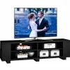 Tangkula Wood TV Stand for TVs up to 65 Inch Flat Screen, Modern Entertainment Center with 8 Open Shelves