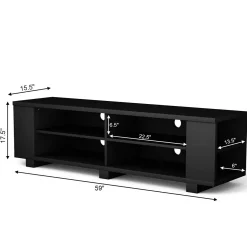 Tangkula Wood TV Stand for TVs up to 65 Inch Flat Screen, Modern Entertainment Center with 8 Open Shelves