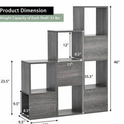Tangkula Wooden Cube Bookcase, Freely Combined Storage Bookshelf with 9 lattices