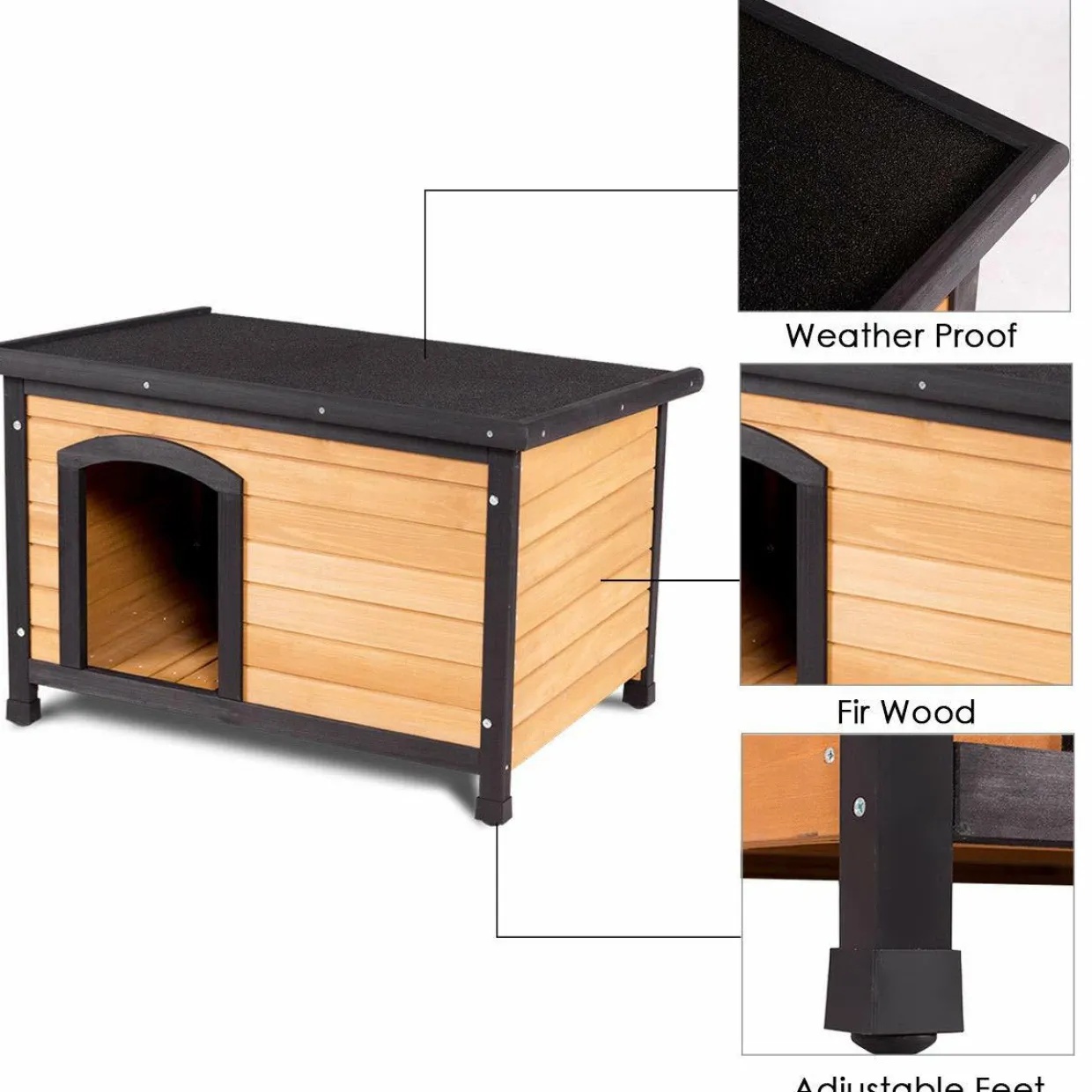 Tangkula Wooden Dog House Outdoor Indoor