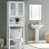 Tangkula Wooden Over The Toilet Storage Cabinet, Home Bathroom Space Saver
