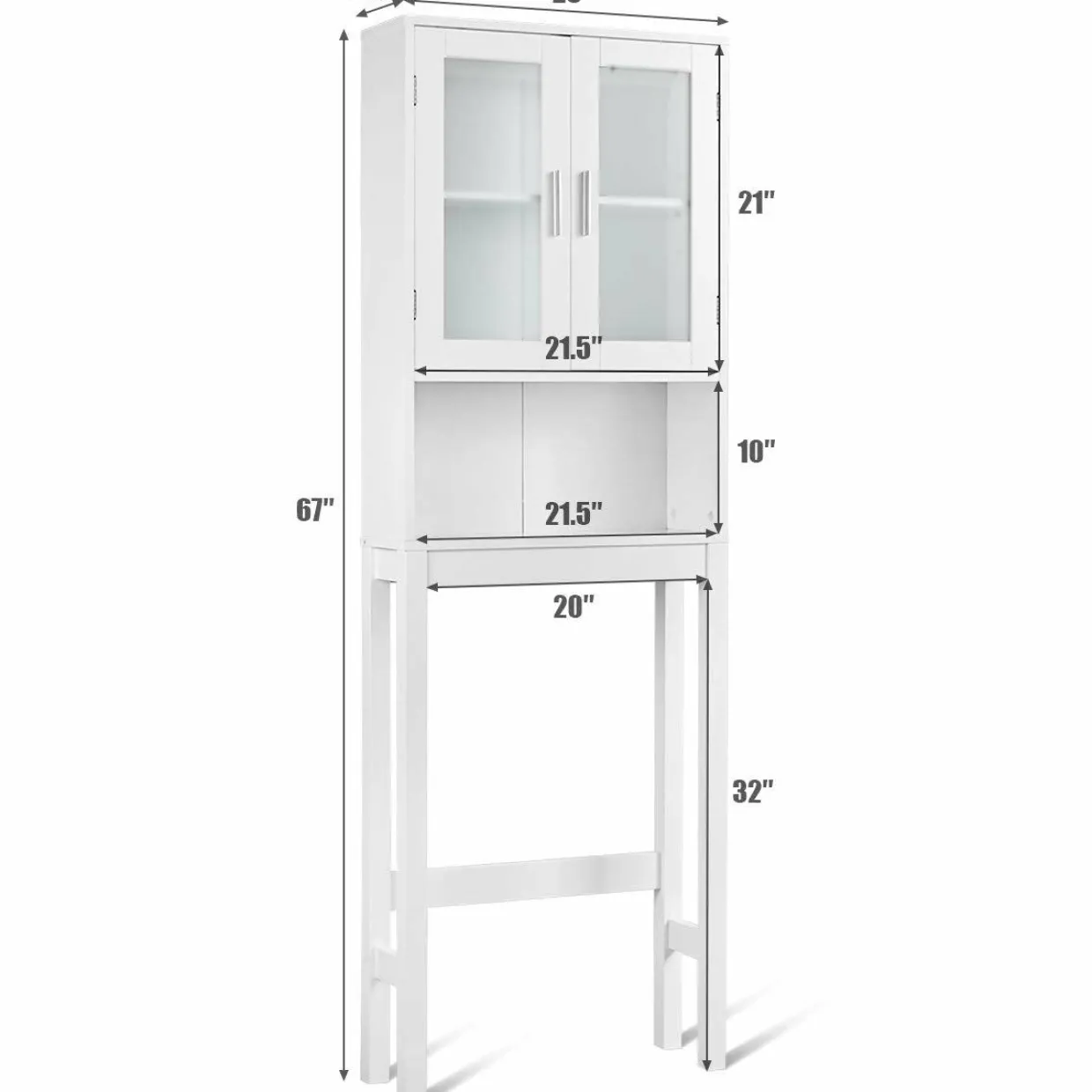 Tangkula Wooden Over The Toilet Storage Cabinet, Home Bathroom Space Saver