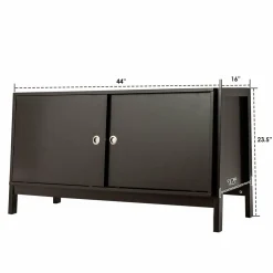 Tangkula Wooden TV Stand for TV up to 50 Inches, TV Cabinet with Sliding Doors