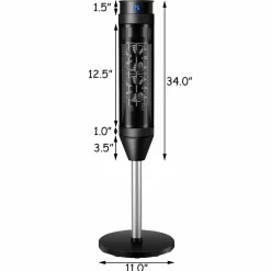 Tangkula 1000W/1500W PTC Ceramic Tower Heater, 34-Inch Oscillating Heater with Remote, Thermostat & 8H Timer