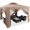 Tangkula 10'x 10' Canopy Gazebo Tent Shelter Art Steel Frame