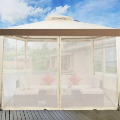 Tangkula 10'x 10' Canopy Gazebo Tent Shelter Art Steel Frame