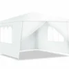 Tangkula 10'x10' Canopy Tent, Party Wedding BBQ Tent, Heavy Duty Gazebo Shelter Pavilion Cater w/4 Removable Sidewalls