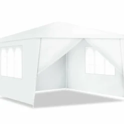 Tangkula 10'x10' Canopy Tent, Party Wedding BBQ Tent, Heavy Duty Gazebo Shelter Pavilion Cater w/4 Removable Sidewalls