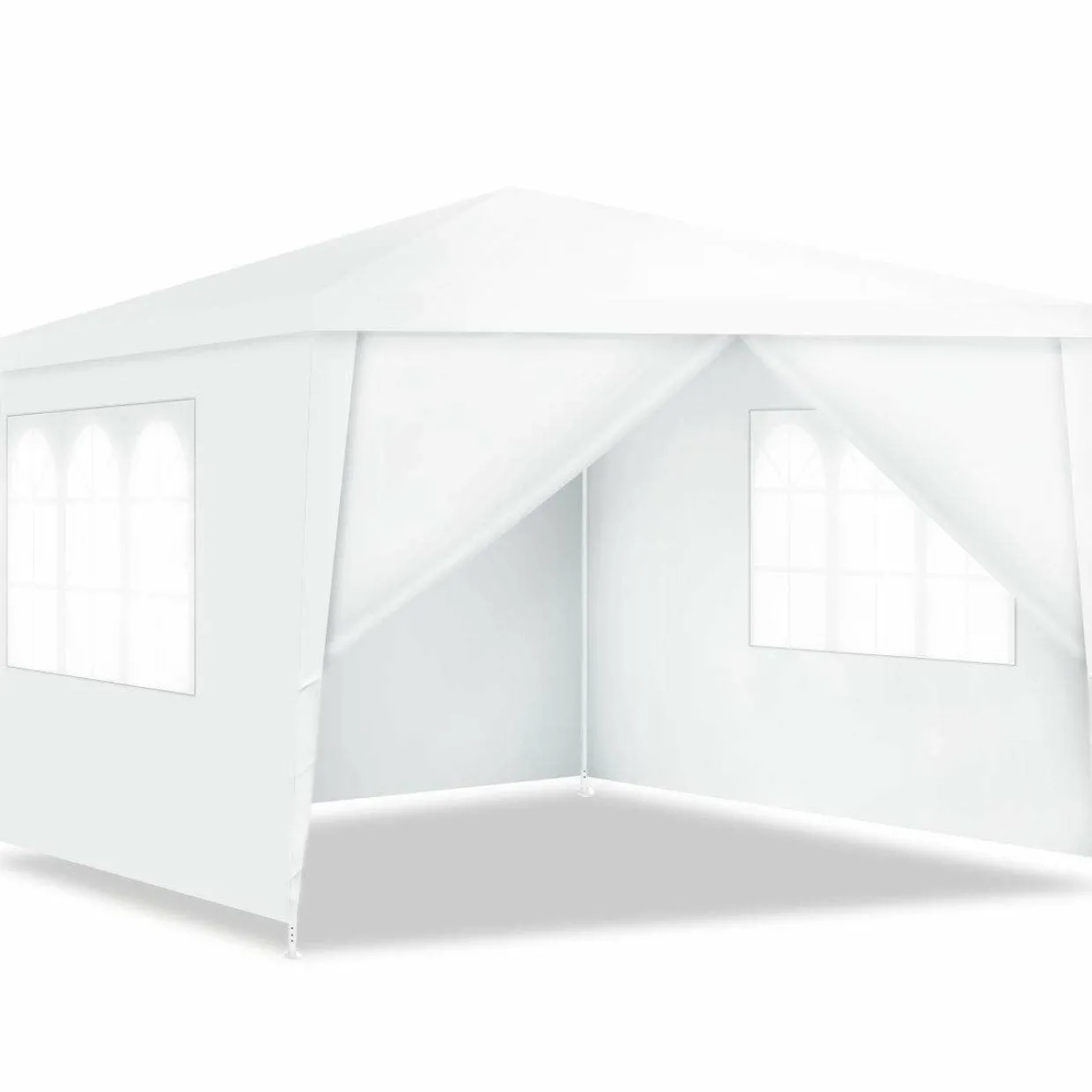 Tangkula 10'x10' Canopy Tent, Party Wedding BBQ Tent, Heavy Duty Gazebo Shelter Pavilion Cater w/4 Removable Sidewalls