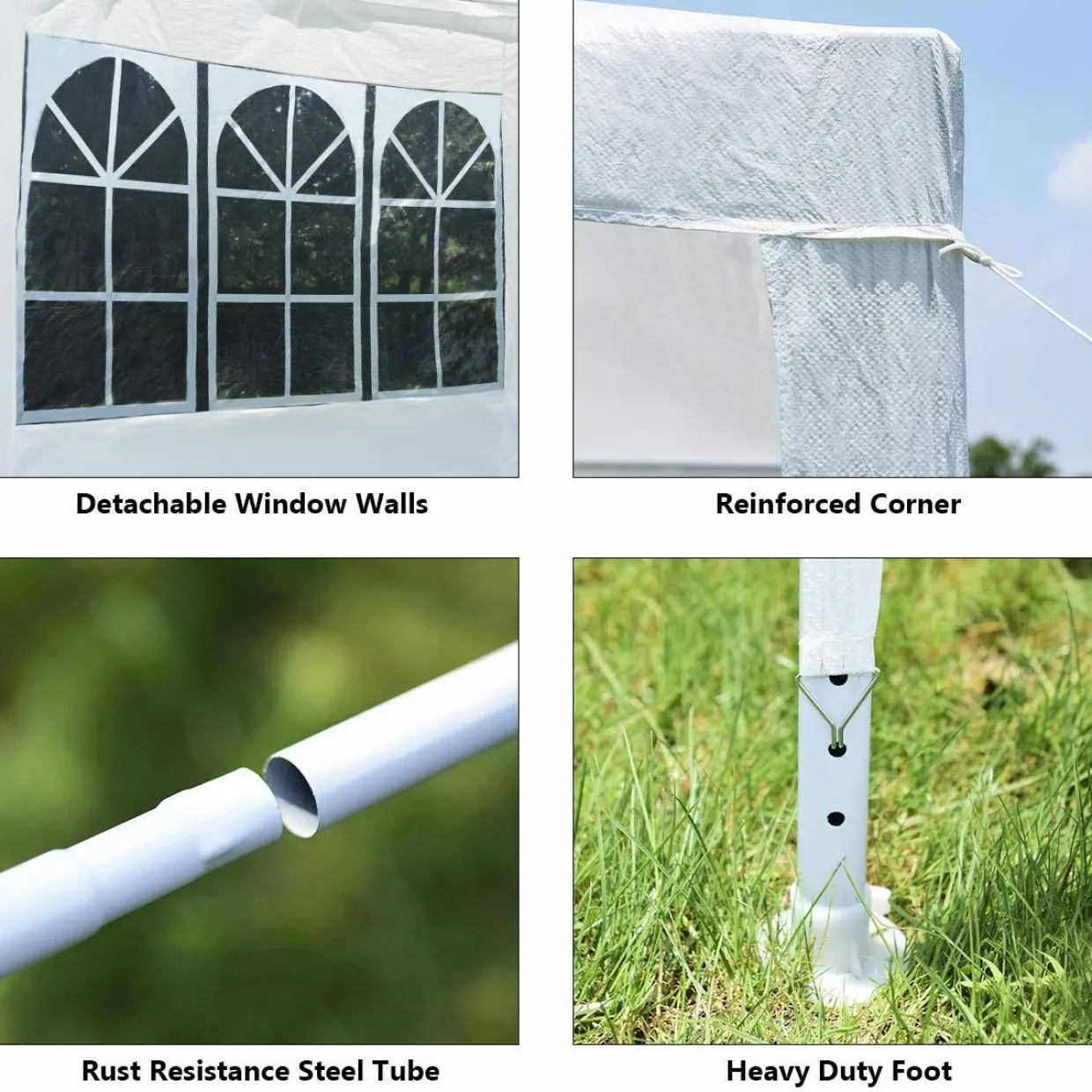 Tangkula 10'x10' Canopy Tent, Party Wedding BBQ Tent, Heavy Duty Gazebo Shelter Pavilion Cater w/4 Removable Sidewalls