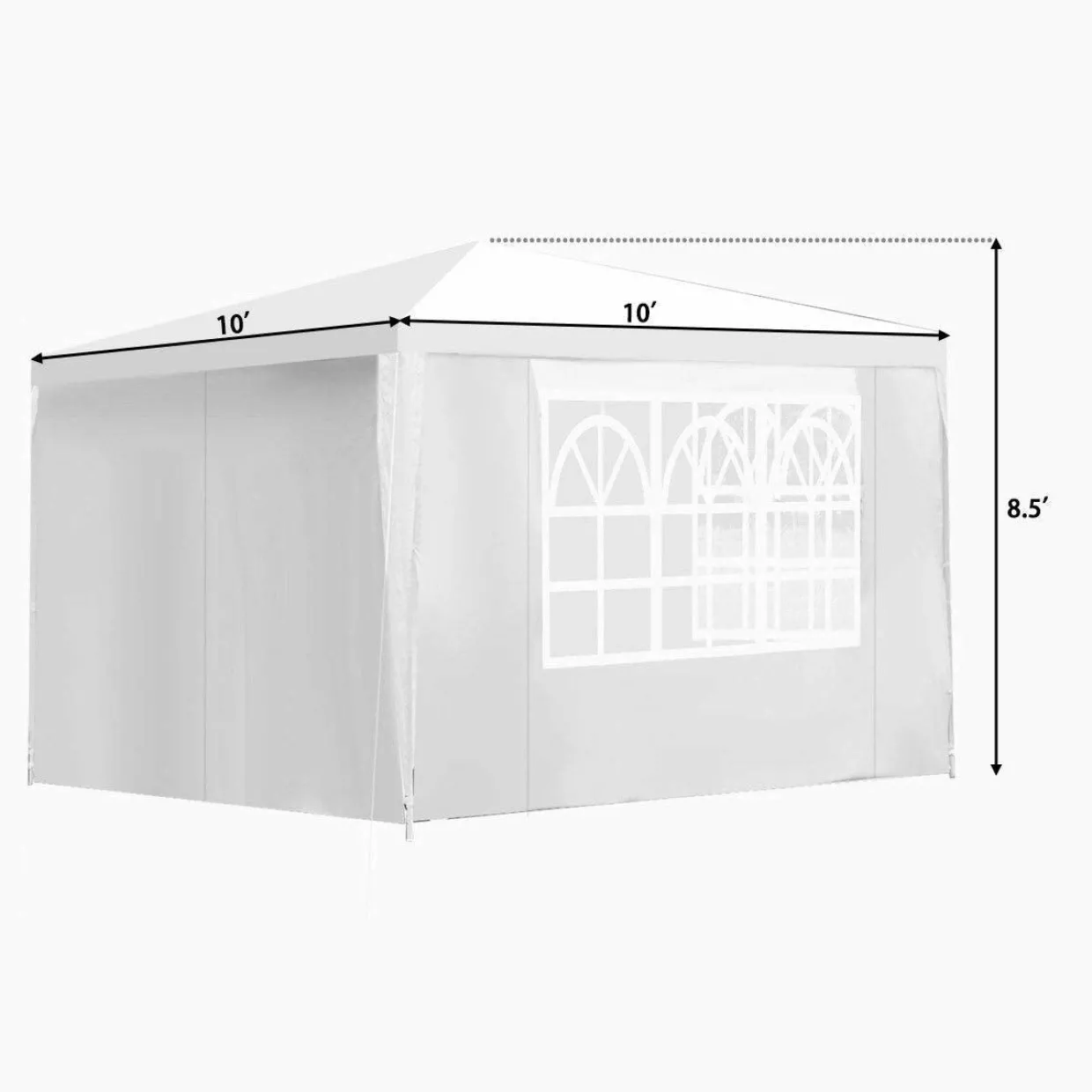 Tangkula 10'x10' Canopy Tent, Party Wedding BBQ Tent, Heavy Duty Gazebo Shelter Pavilion Cater w/4 Removable Sidewalls