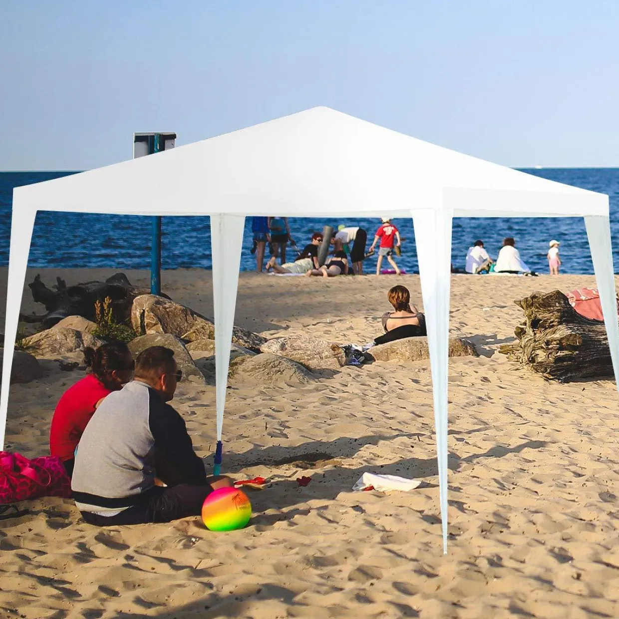 Tangkula 10'x10' Canopy Tent, Party Wedding BBQ Tent, Heavy Duty Gazebo Shelter Pavilion Cater w/4 Removable Sidewalls