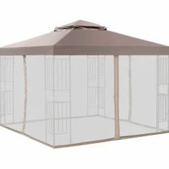 Tangkula 10x10 Feet Patio Gazebo, Outdoor Gazebo Canopy Shelter w/ Netting