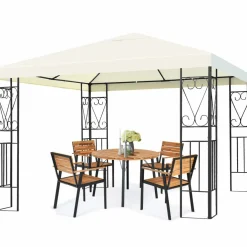 Tangkula 10x10 Feet Steel Patio Gazebo, Outdoor Canopy Gazebo with Water-Resistant Canopy