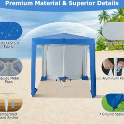 Tangkula 6.6x6.6 Ft Beach Cabana