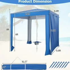 Tangkula 6.6x6.6 Ft Beach Cabana