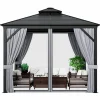 Tangkula 10x10 Ft Hardtop Gazebo, Double-Top Outdoor Gazebo with Galvanized Steel Roof