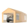 Tangkula 10x20 Ft Heavy Duty Carport, Portable Garage with Removable Sidewalls