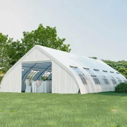 Tangkula 20x40 Ft Heavy Duty Party Tent, Large White Event Tent with Sidewalls, Zippered Door & 12 Windows