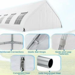 Tangkula 20x40 Ft Heavy Duty Party Tent, Large White Event Tent with Sidewalls, Zippered Door & 12 Windows
