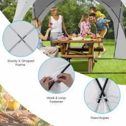 Tangkula 11x11 Ft Outdoor Canopy Tent, Portable Beach Shelter with Carry Bag