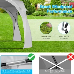 Tangkula 11x11 Ft Outdoor Canopy Tent, Portable Beach Shelter with Carry Bag