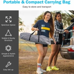 Tangkula 11x11 Ft Outdoor Canopy Tent, Portable Beach Shelter with Carry Bag