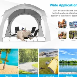 Tangkula 11x11 Ft Outdoor Canopy Tent, Portable Beach Shelter with Carry Bag