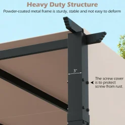 Tangkula 10x10 Ft Pergola, Patio Pergola with 2-Piece Retractable Sun Shade Canopy