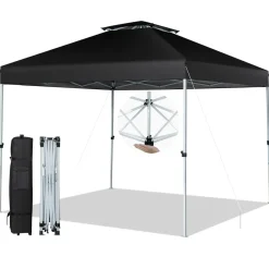 Tangkula 10x10 Ft Pop Up Canopy, Easy Set-up Outdoor Canopy with Center Lock