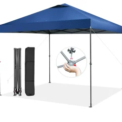 Tangkula 10x10 Ft Pop Up Canopy, 1 Person Set-up Instant Tent with Center Lock
