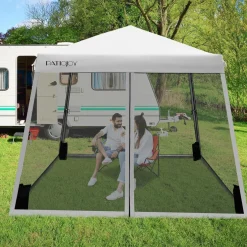 Tangkula 10x10 Ft Pop Up Canopy with Netting