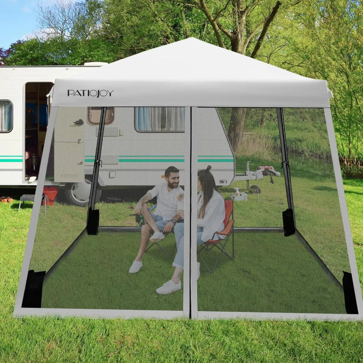 Tangkula 10x10 Ft Pop Up Canopy with Netting